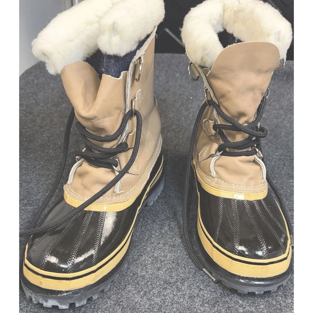 Vintage‎ Sorel Kaufman Caribou Snow Boots Women's Size 8 Made in Canada.
